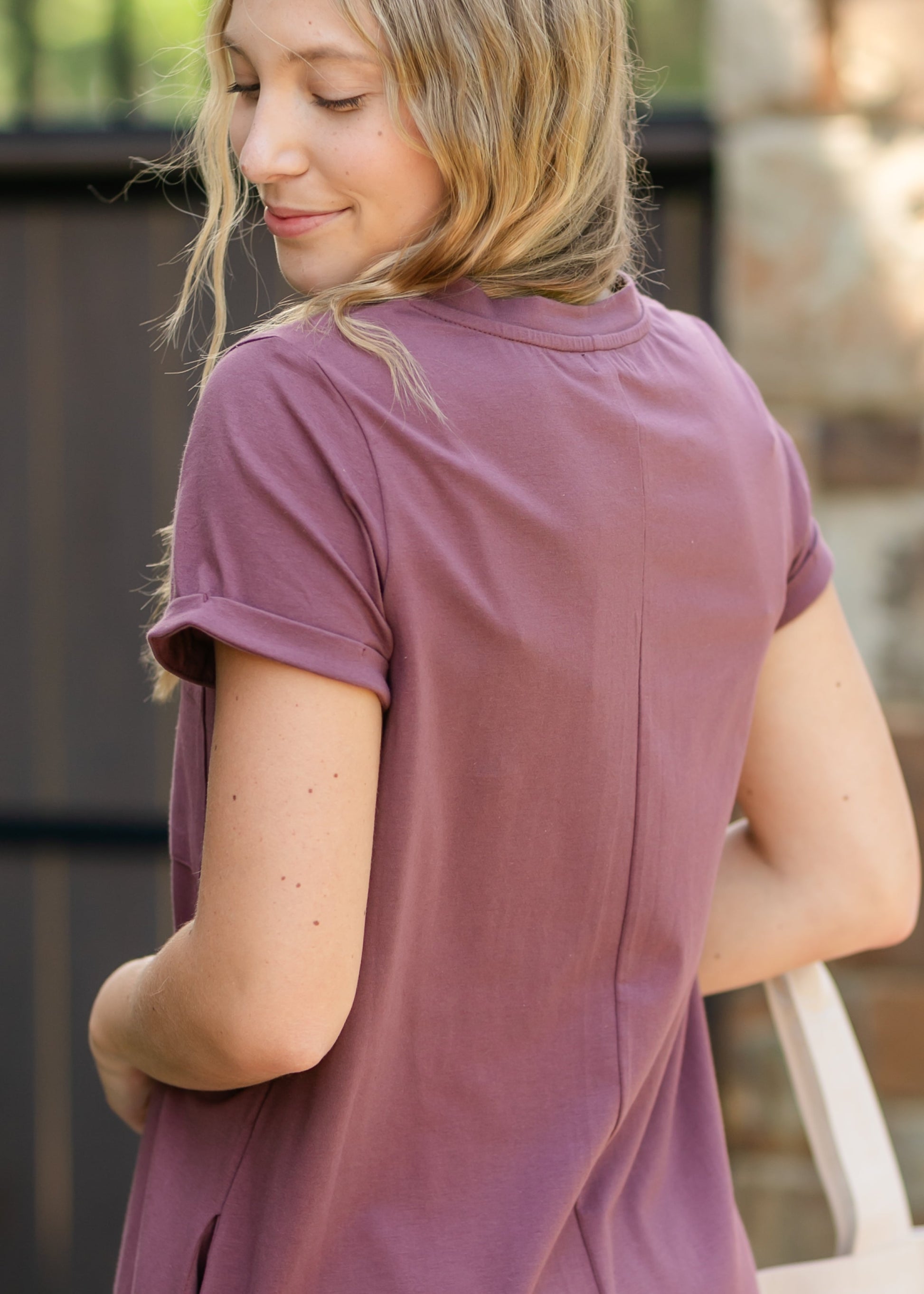 v neck t shirt dress Finley V-neck T-shirt Dress – Inherit Co