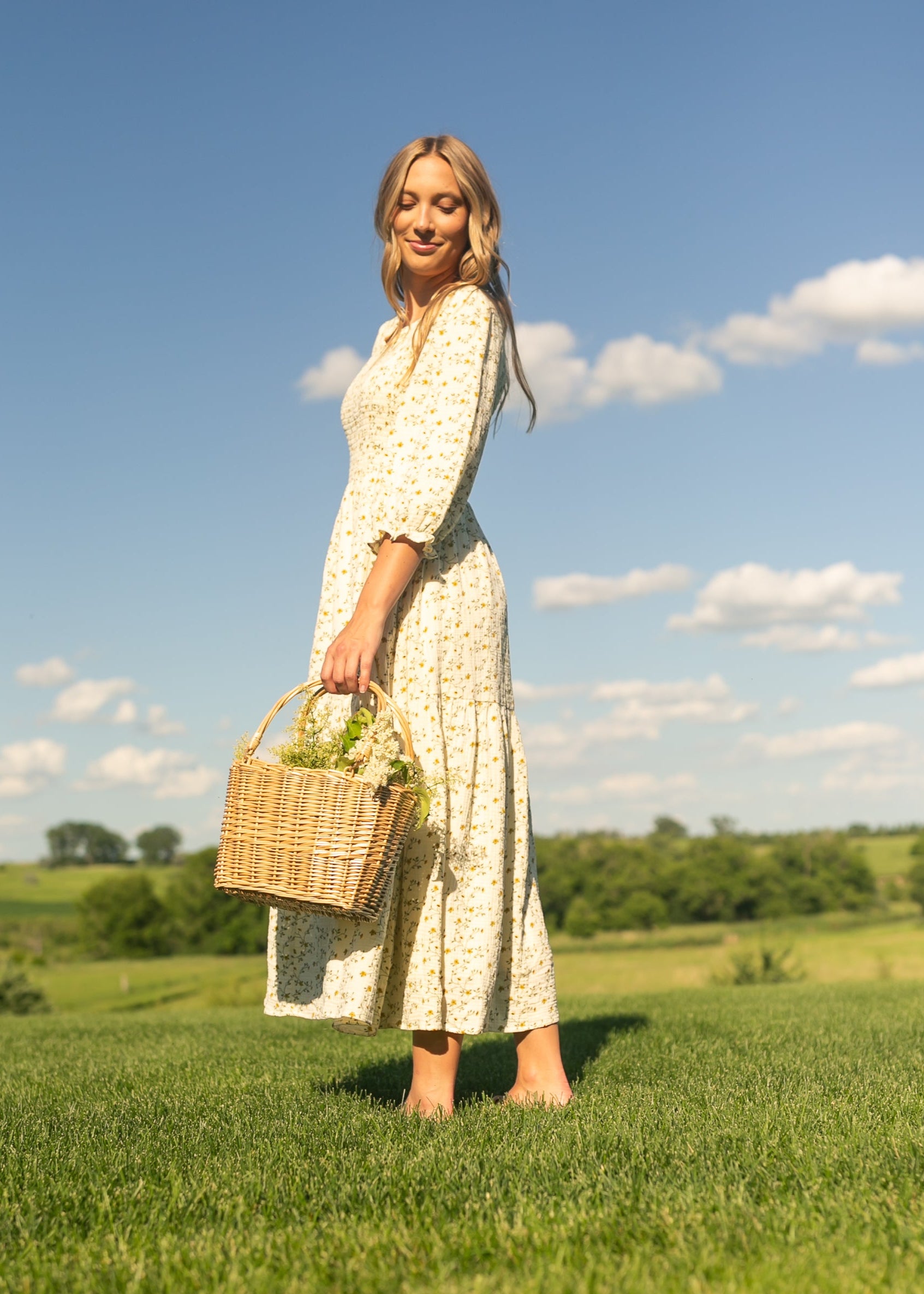 smocked midi dress Simply Southern Smocked Midi Pineapple Dress Large