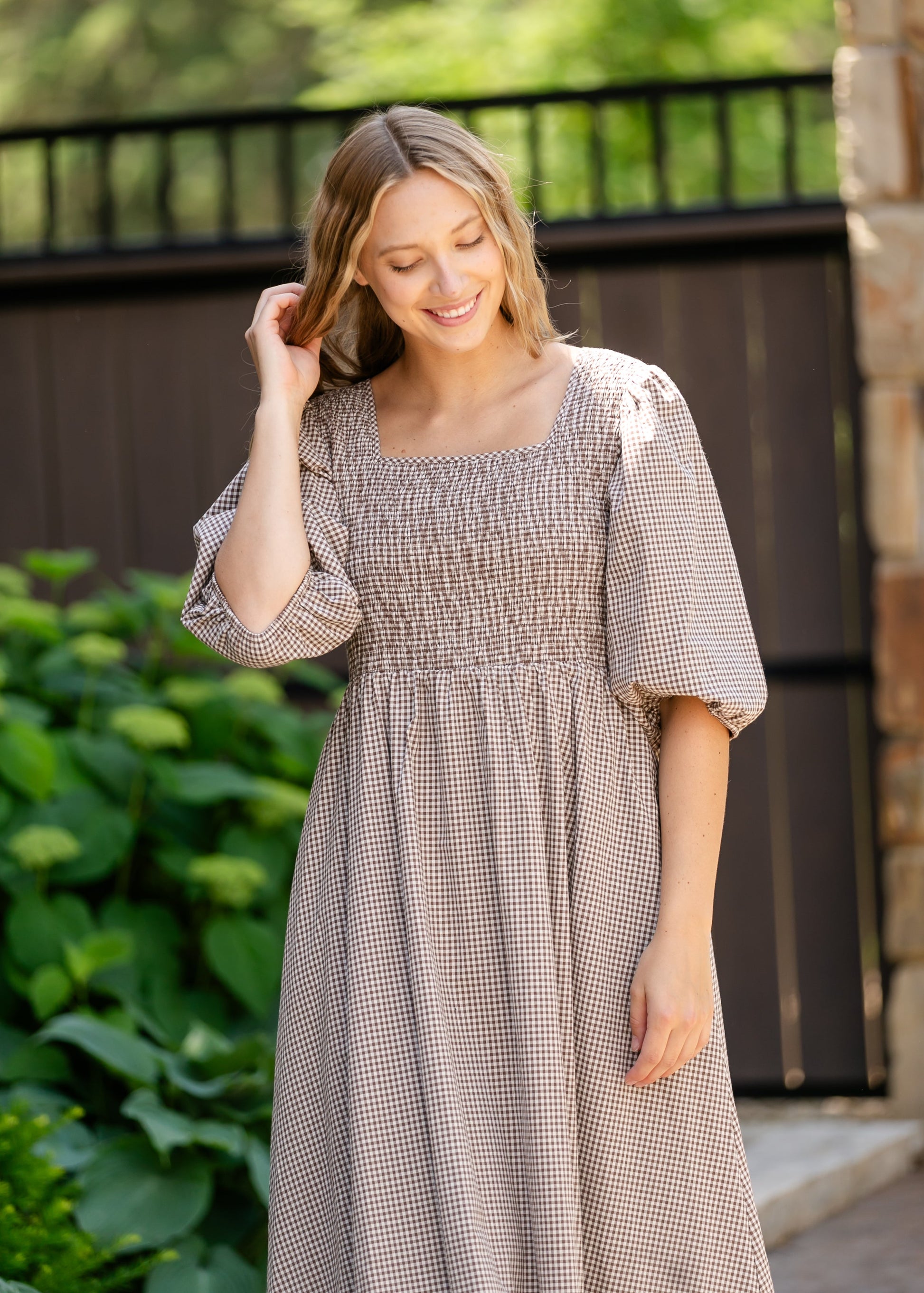 Kayleen Gingham Maxi Dress, Medium Kayleen Gingham Maxi Dress, Medium