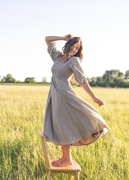 Preorder Kayleen Gingham Maxi Dress IC Dresses