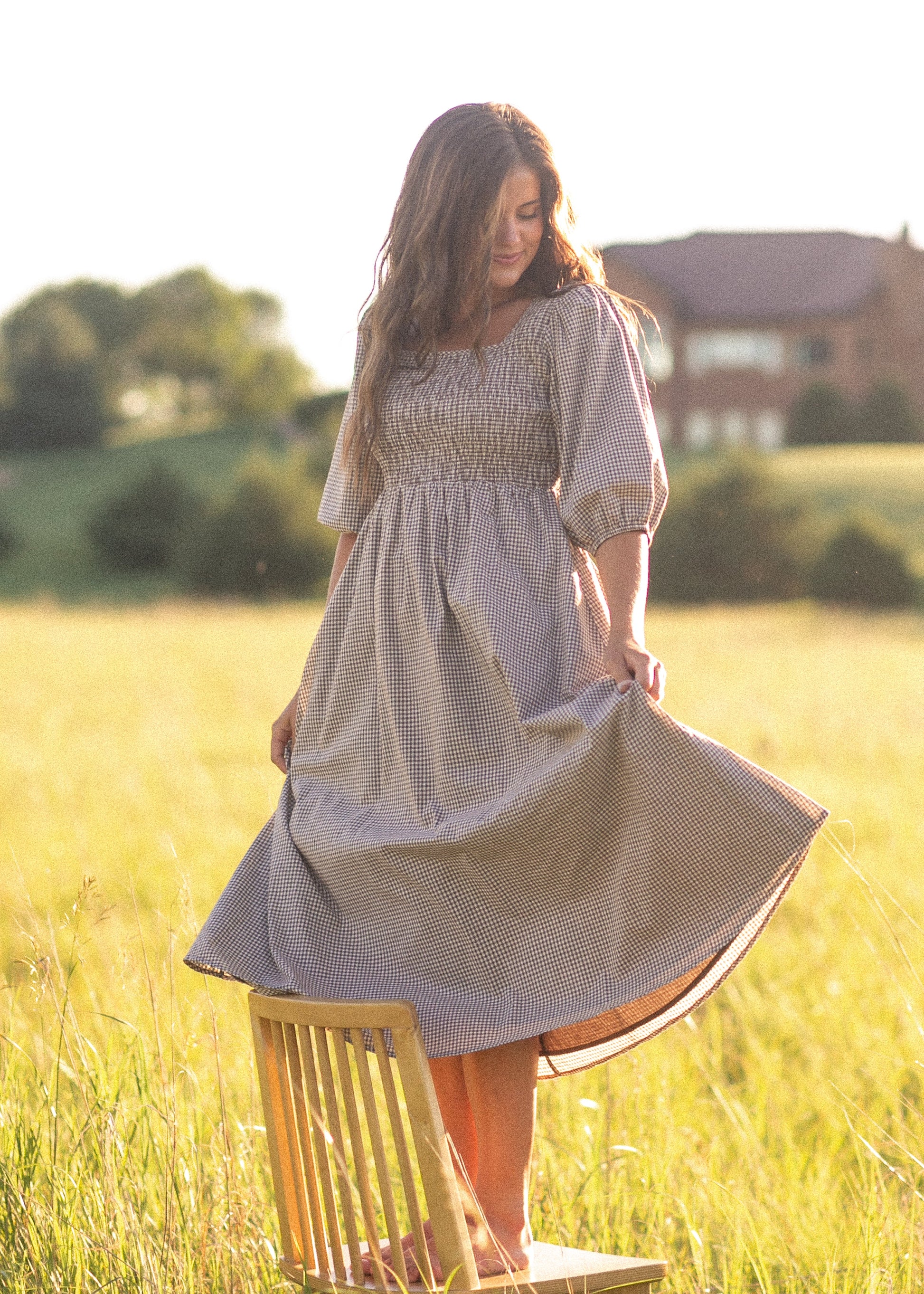Kayleen Gingham Maxi Dress Inherit Co. Kayleen Gingham Maxi Dress Inherit Co.