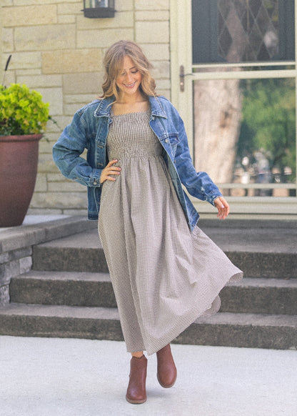 Preorder Kayleen Gingham Maxi Dress IC Dresses