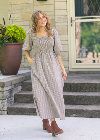 Preorder Kayleen Gingham Maxi Dress IC Dresses