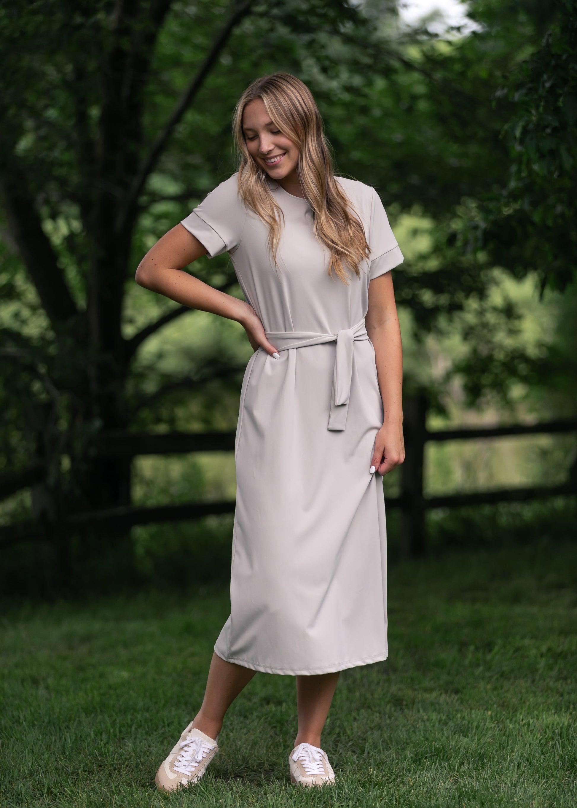 midi dress classic Classic Sage Ruffled Midi Dress Medium | Women's Online Boutique | Boho Chic Style