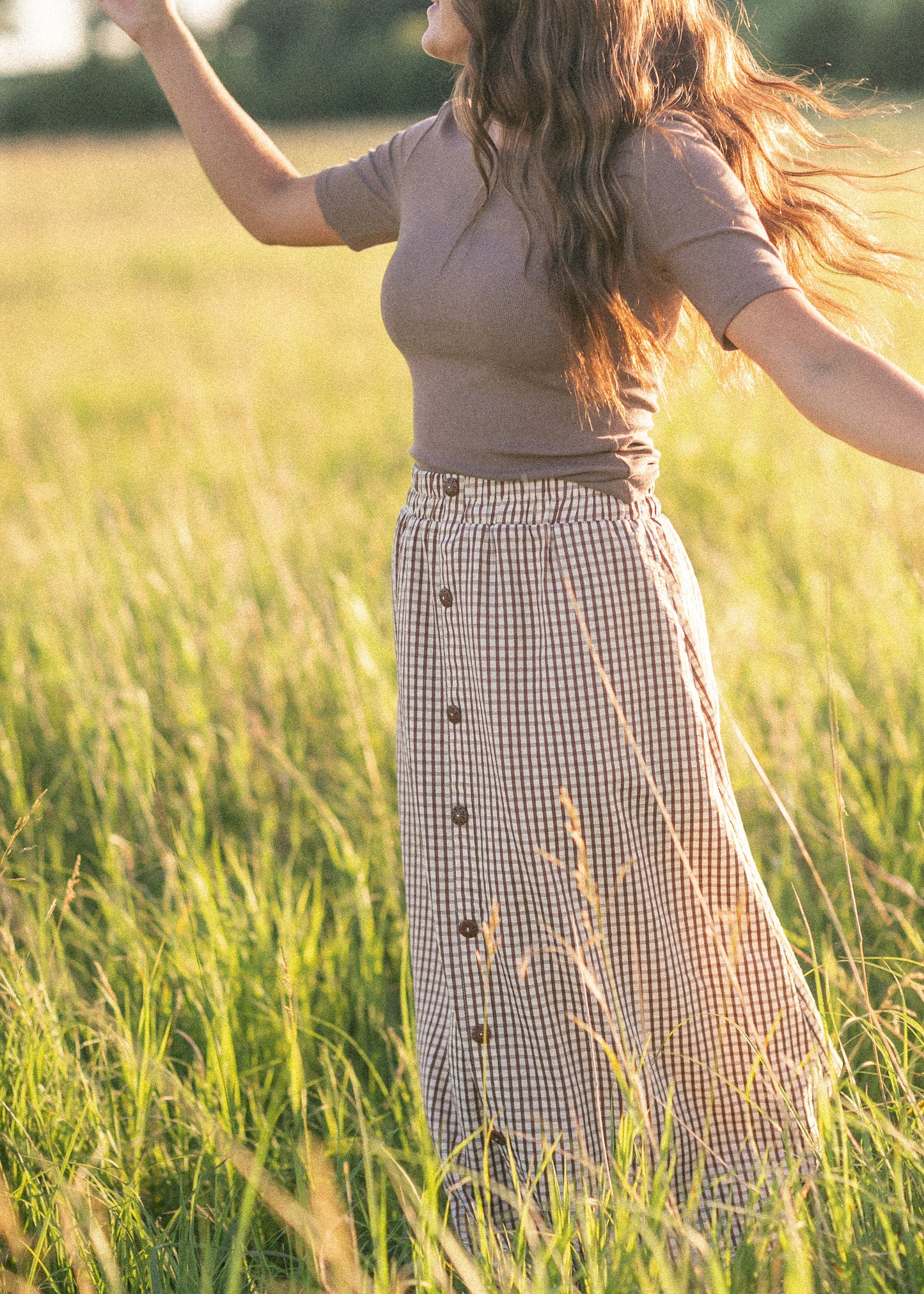 Preorder McKenna Gingham Maxi Skirt IC Skirts