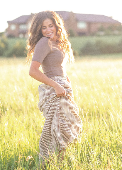 Preorder McKenna Gingham Maxi Skirt IC Skirts