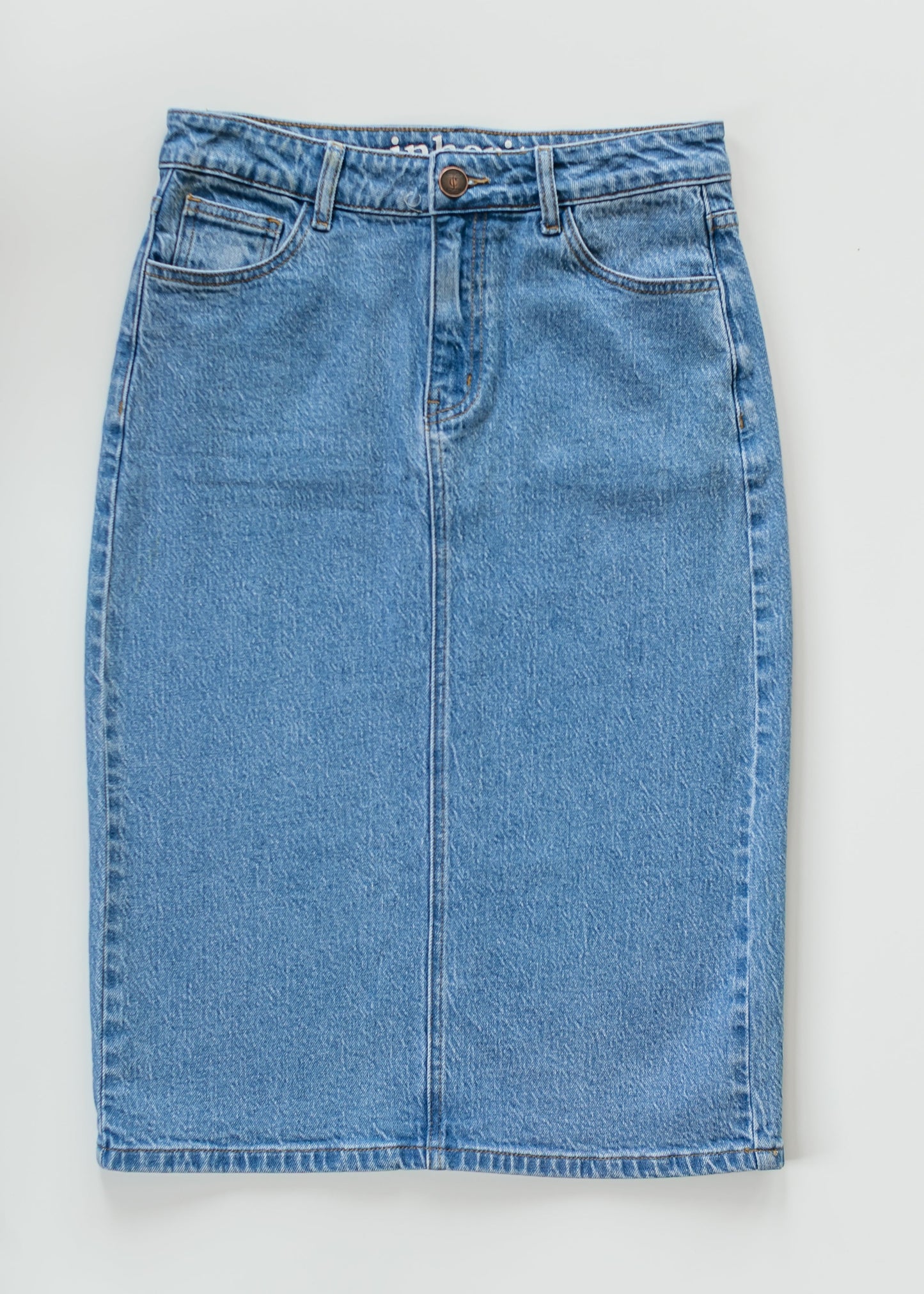Preorder Remi Denim Classic Wash Midi Skirt IC Skirts