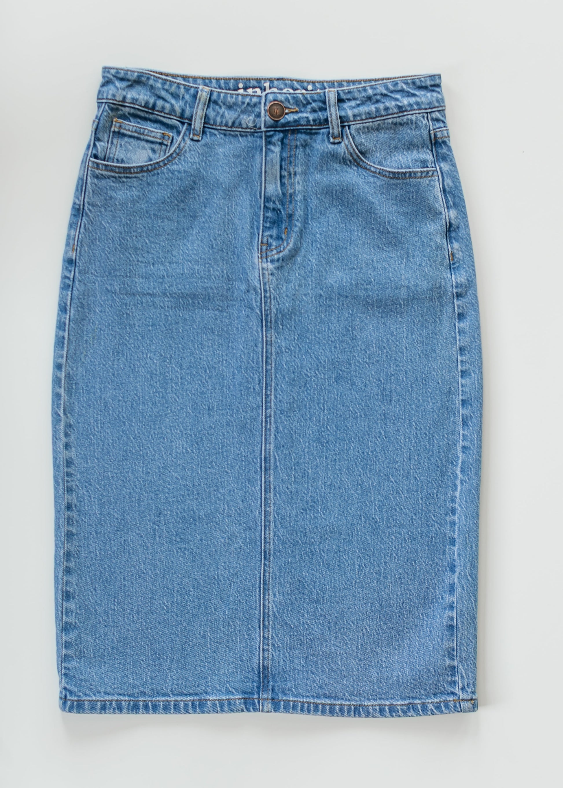 Preorder Remi Denim Classic Wash Midi Skirt IC Skirts