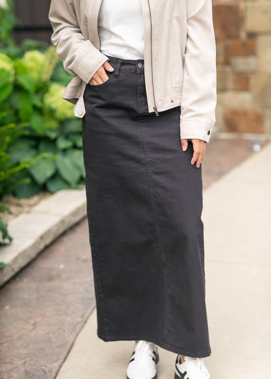 Preorder  Stella Onyx Black Denim Maxi Skirt IC Skirts