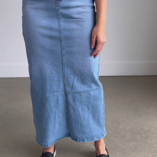 Reece Long Denim Skirt – Inherit Co.