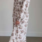 Square Neck Smocked Rose Midi Dress - FINAL SALE