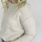 Front Pocket Crewneck Knit Sweater