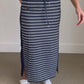 Kelly Navy Stripe Drawstring Skirt