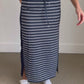 Kelly Navy Stripe Drawstring Skirt