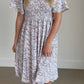 Square Neck Smocked Floral Midi Dress - FINAL SALE