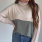 Colorblock Knit Turtleneck Top