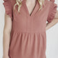 Textured V-neck Ruffle Sleeve Midi Dress - FINAL SALE