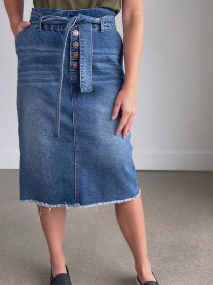 Kenzie Paperbag Waist Midi Skirt