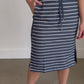 Kelly Navy Stripe Drawstring Skirt