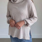 Cowl Neck Knit Waffle Top