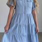 Snap Up Denim Midi Dress
