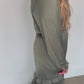 Long Sleeve V-neck Satin Maxi Dress