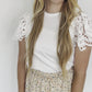 Eyelet Lace Sleeve Crewneck Top - FINAL SALE