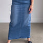Donna Medium Wash Long Denim Skirt