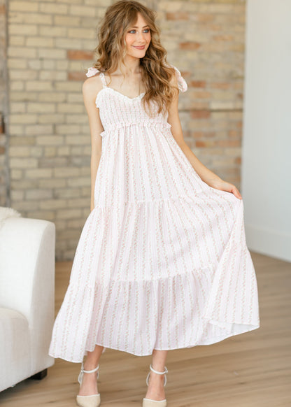 Print Mix Tie Strap Maxi Dress FF Dresses