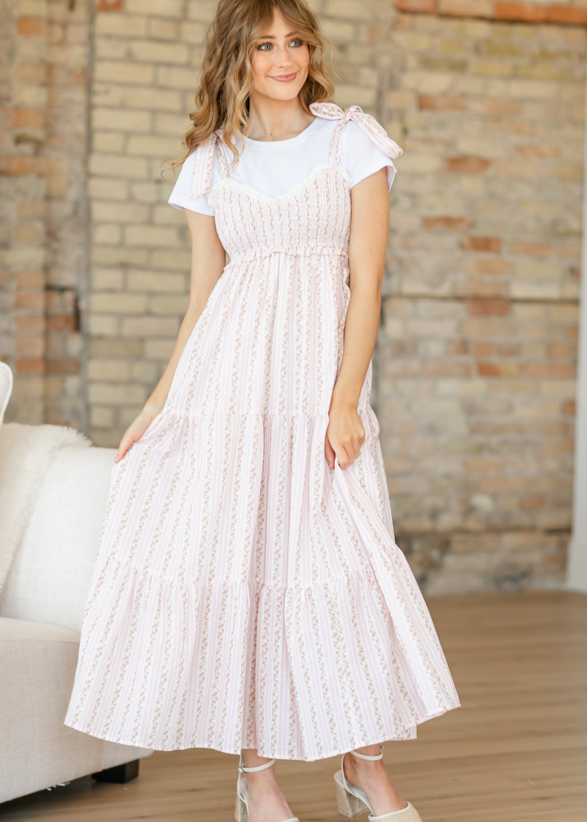 Print Mix Tie Strap Maxi Dress - FINAL SALE S Print Mix Tie Strap Maxi Dress - FINAL SALE S