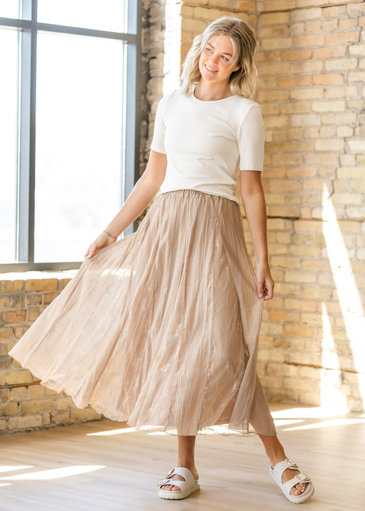 Printed Floral Lace Maxi Skirt FF Skirts