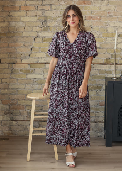 Printed Half Sleeve Maxi Dress FF Dresses S