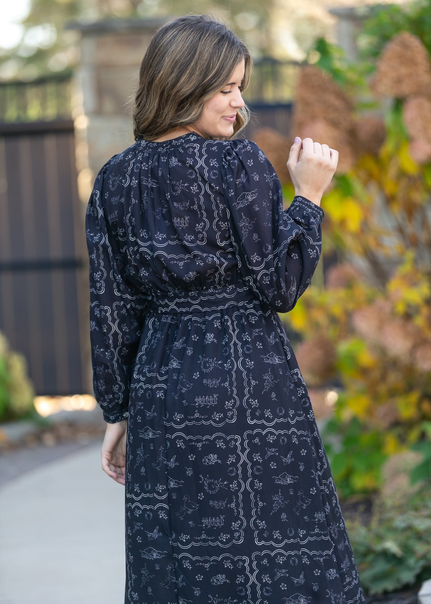 Printed Long Sleeve Maxi Dress FF Dresses