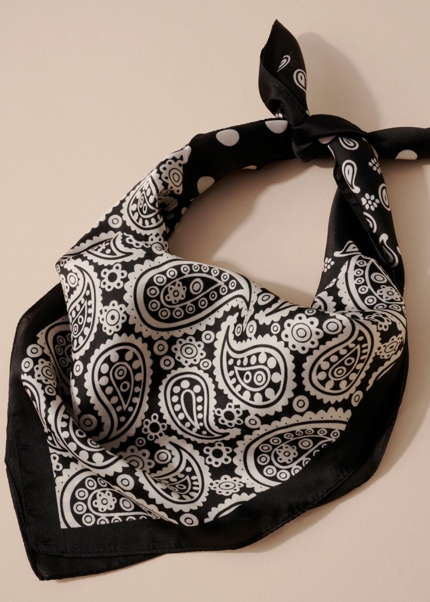 Printed Silky Bandana Accessories Black