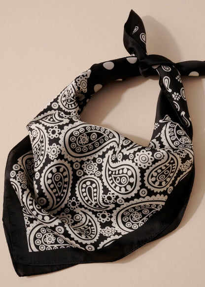 Printed Silky Bandana Accessories Black