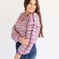 Prism Crewneck Metallic Stripe Sweater FF Tops