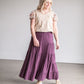 Pull-On Stretch Waist Tiered Maxi Skirt - FINAL SALE FF Skirts Plum / S
