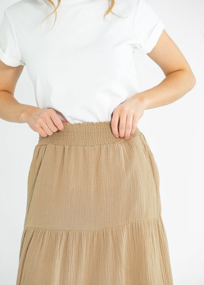 Pull On Textured Maxi Skirt FF Skirts