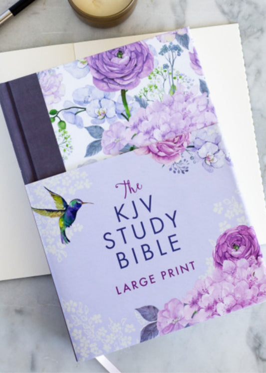 Purple Floral Large Print KJV Study Bible Gifts