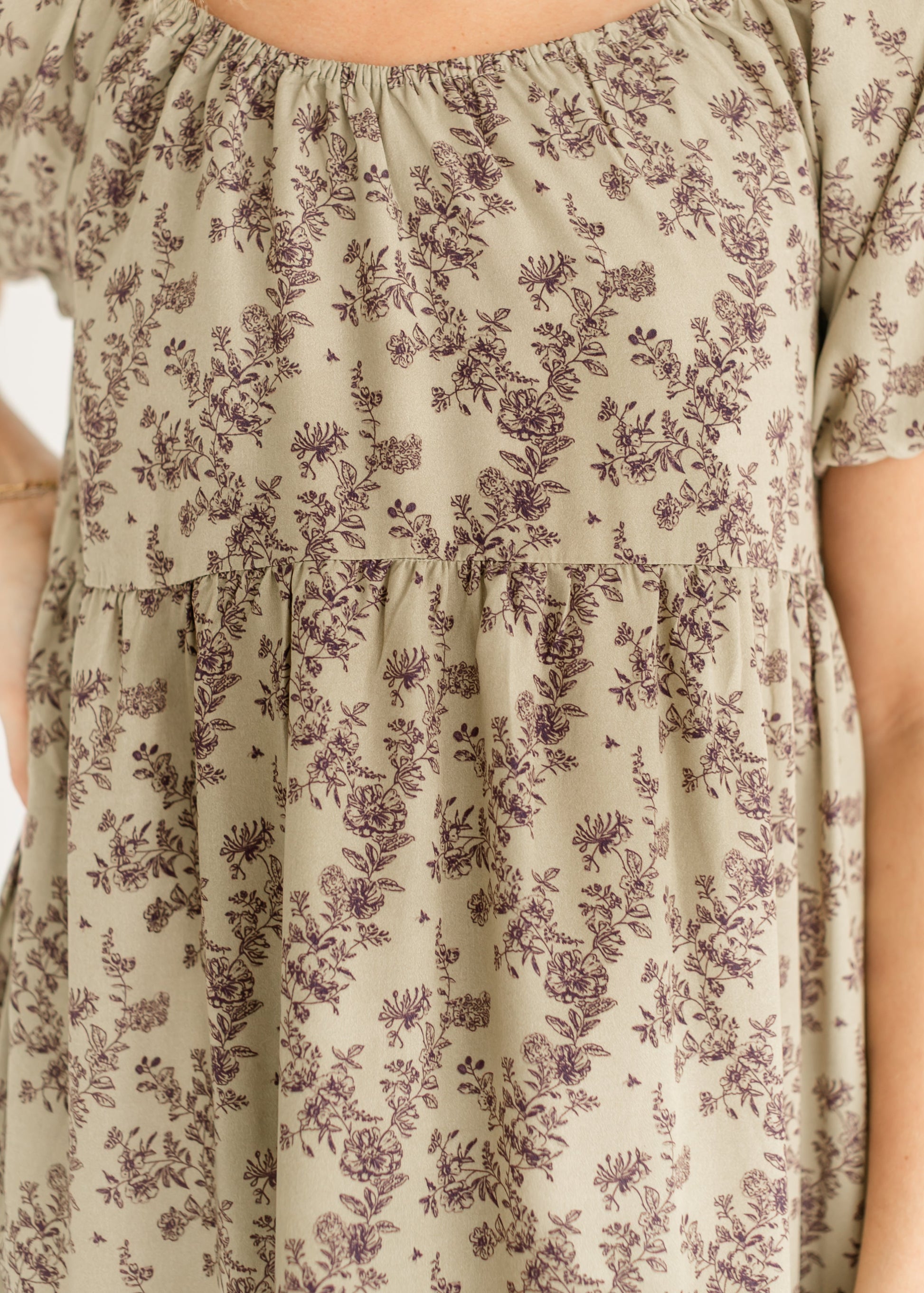 Purple Floral Midi Dress FF Dresses
