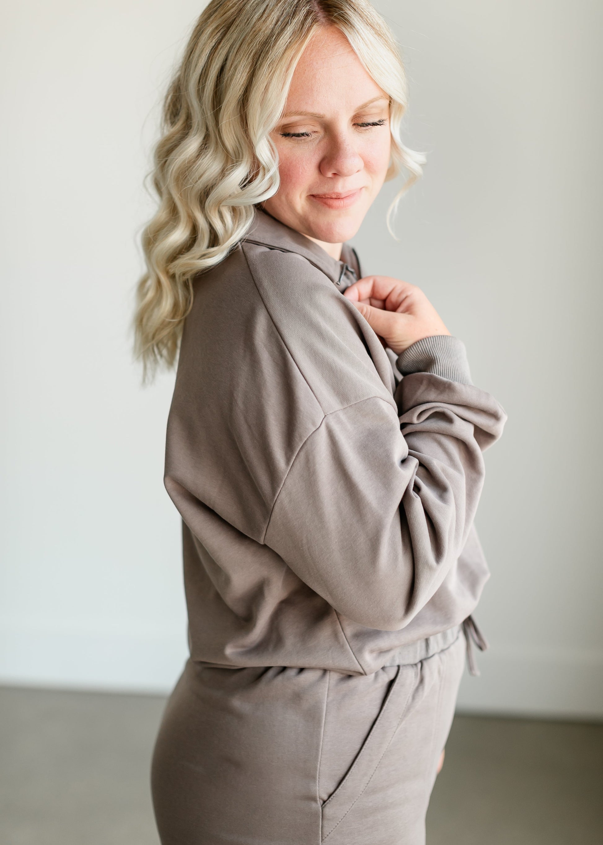 Quarter Zip French Terry Sweatshirt FF Tops