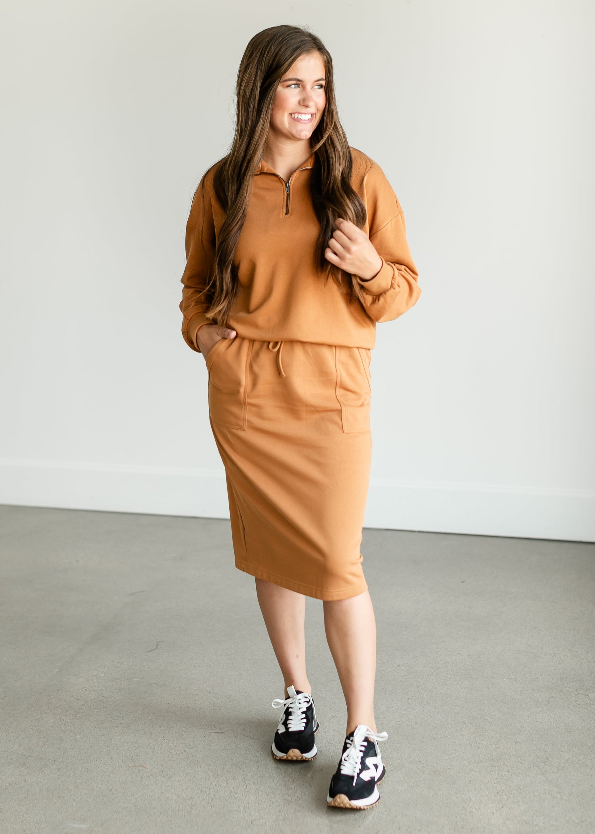 Quarter Zip French Terry Sweatshirt FF Tops
