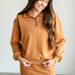 Quarter Zip French Terry Sweatshirt FF Tops Camel / S
