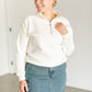 Quarter Zip Reverse Fleece Sweatshirt FF Tops Cream / S