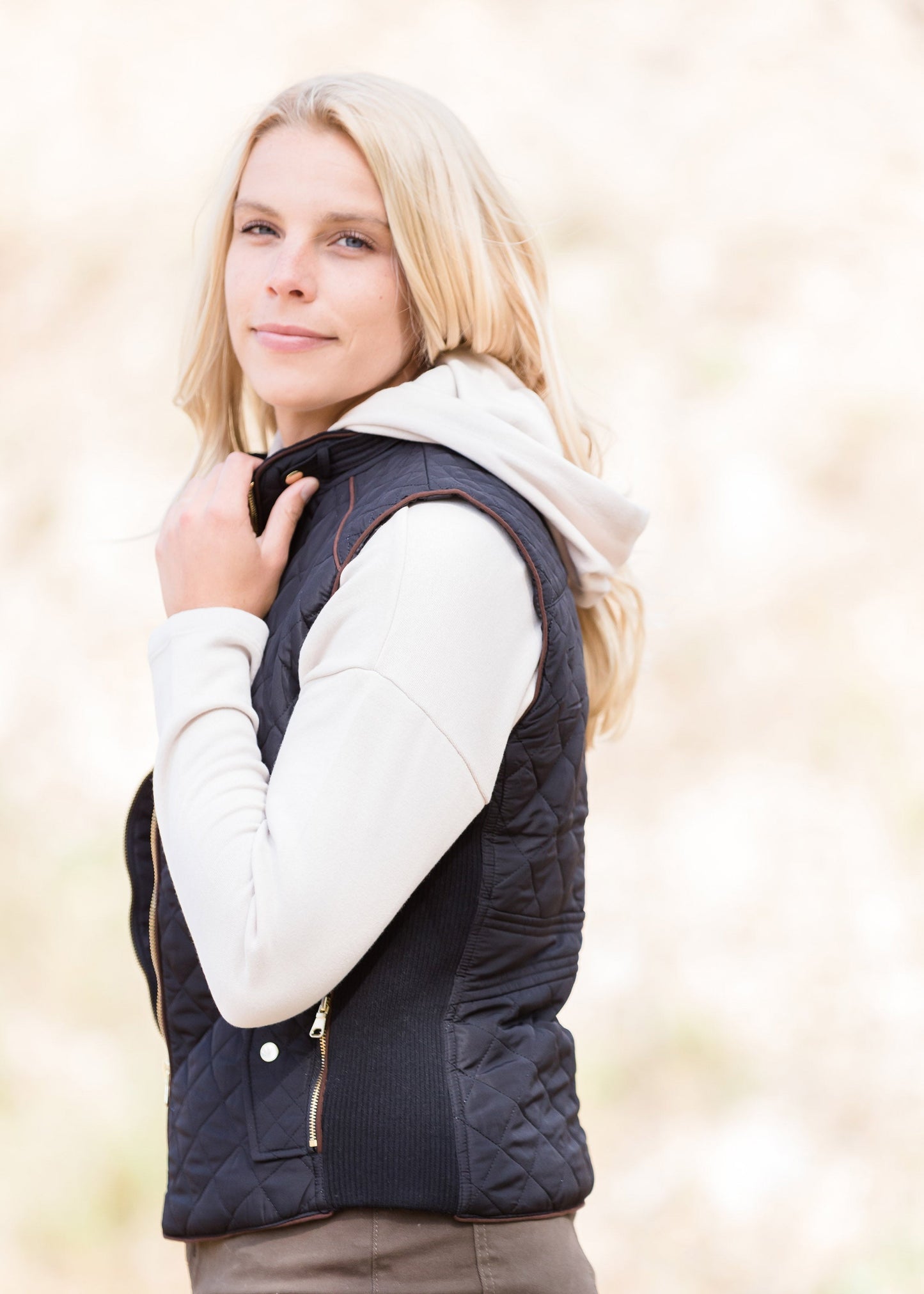 Quilted Contrast Puffer Vest - FINAL SALE FF Tops
