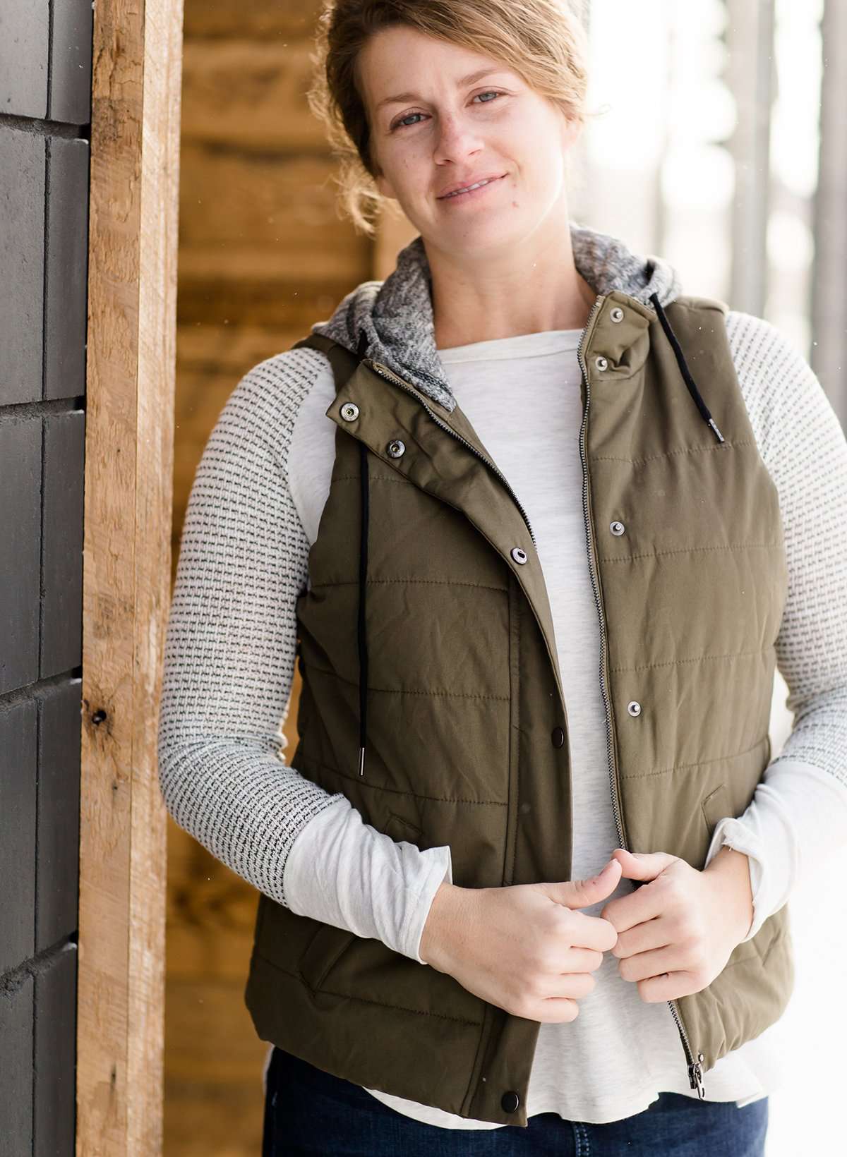 Quilted Hooded Puffer Vest - FINAL SALE FF Tops Olive / S