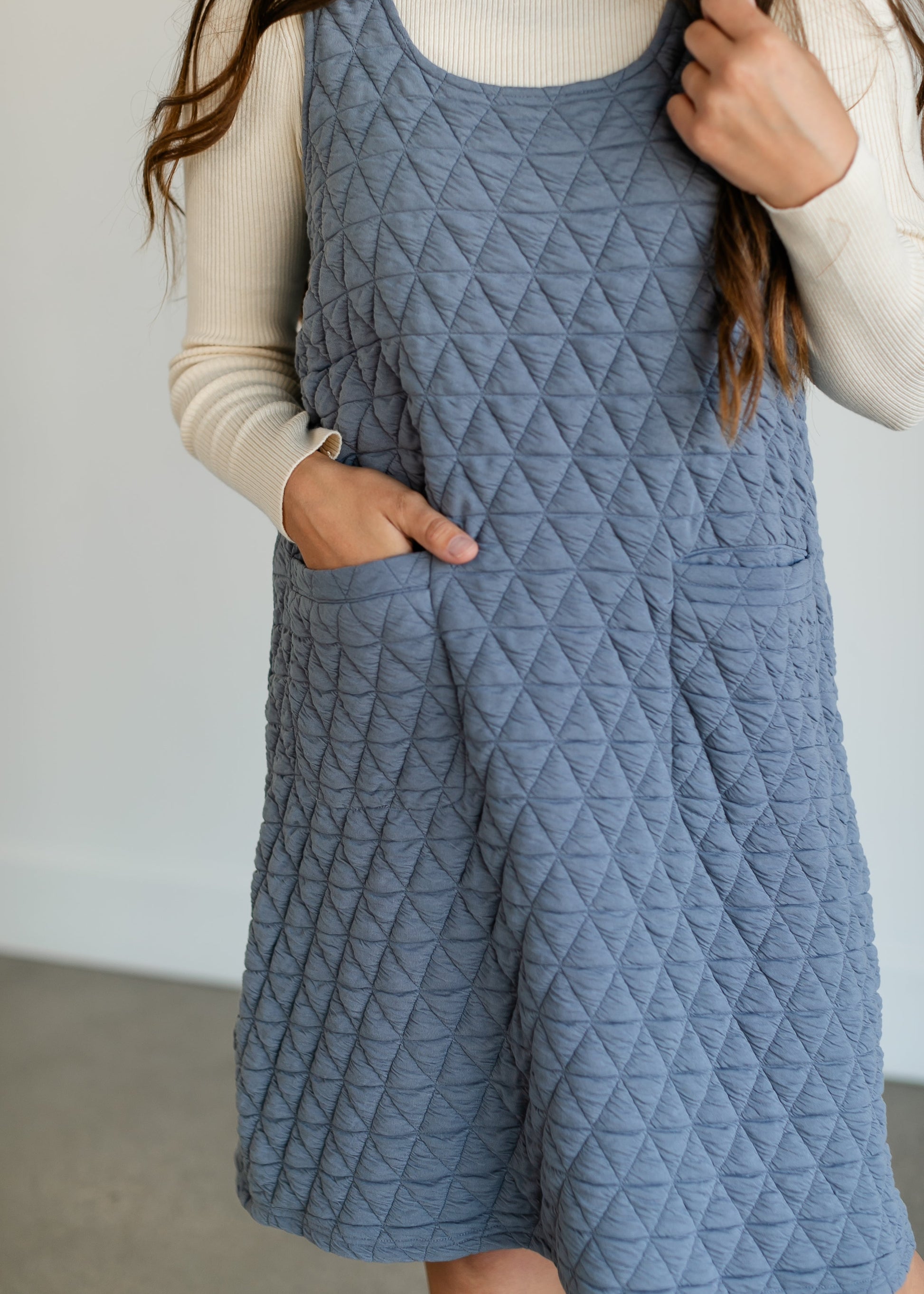 Quilted Knit Tank Midi Dress FF Dresses