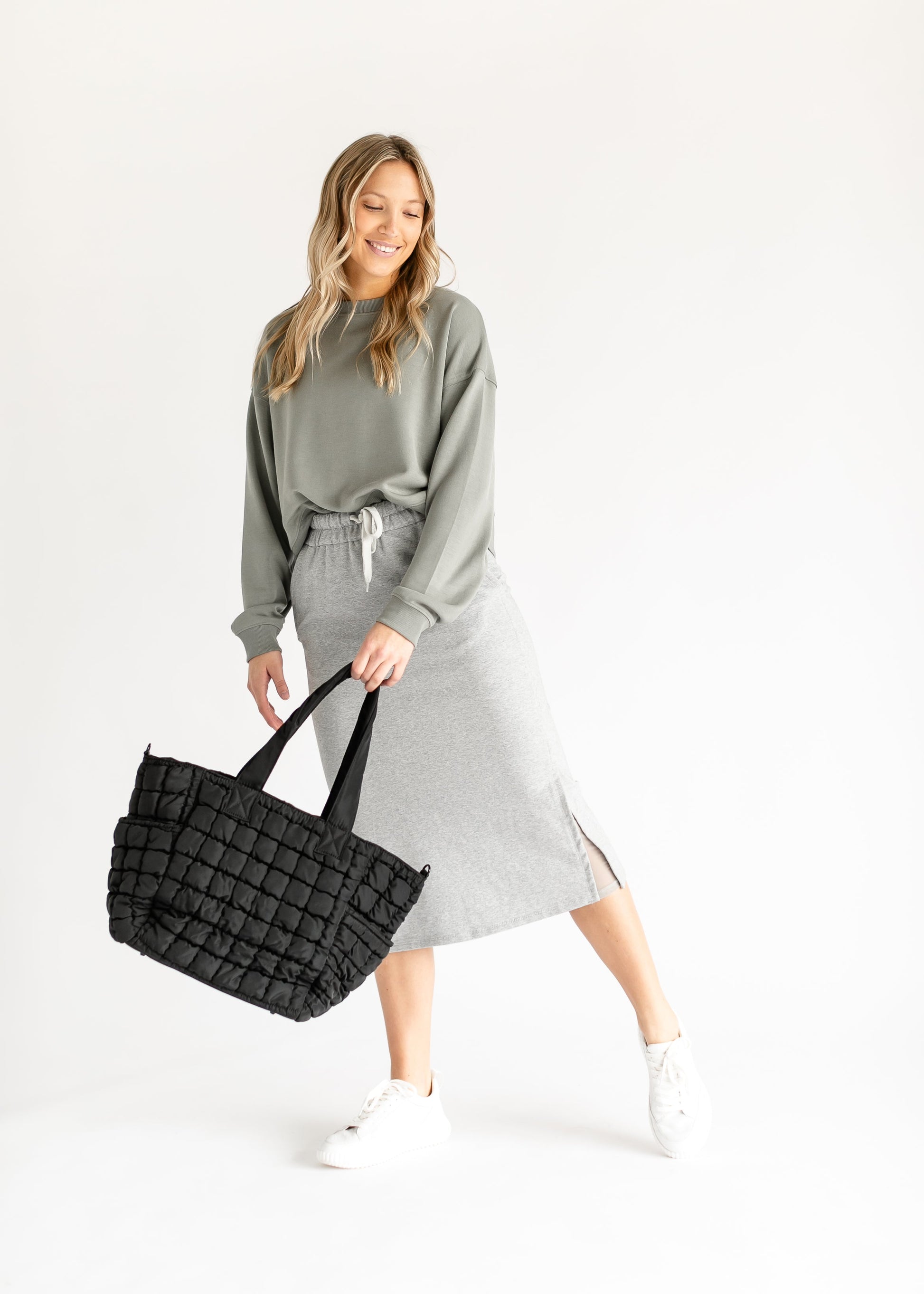 Quilted Nylon Large Tote Bag – Inherit - Main Image