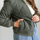 Quilted Zip Up Bomber Jacket FF Tops