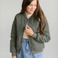 Quilted Zip Up Bomber Jacket FF Tops Olive / S